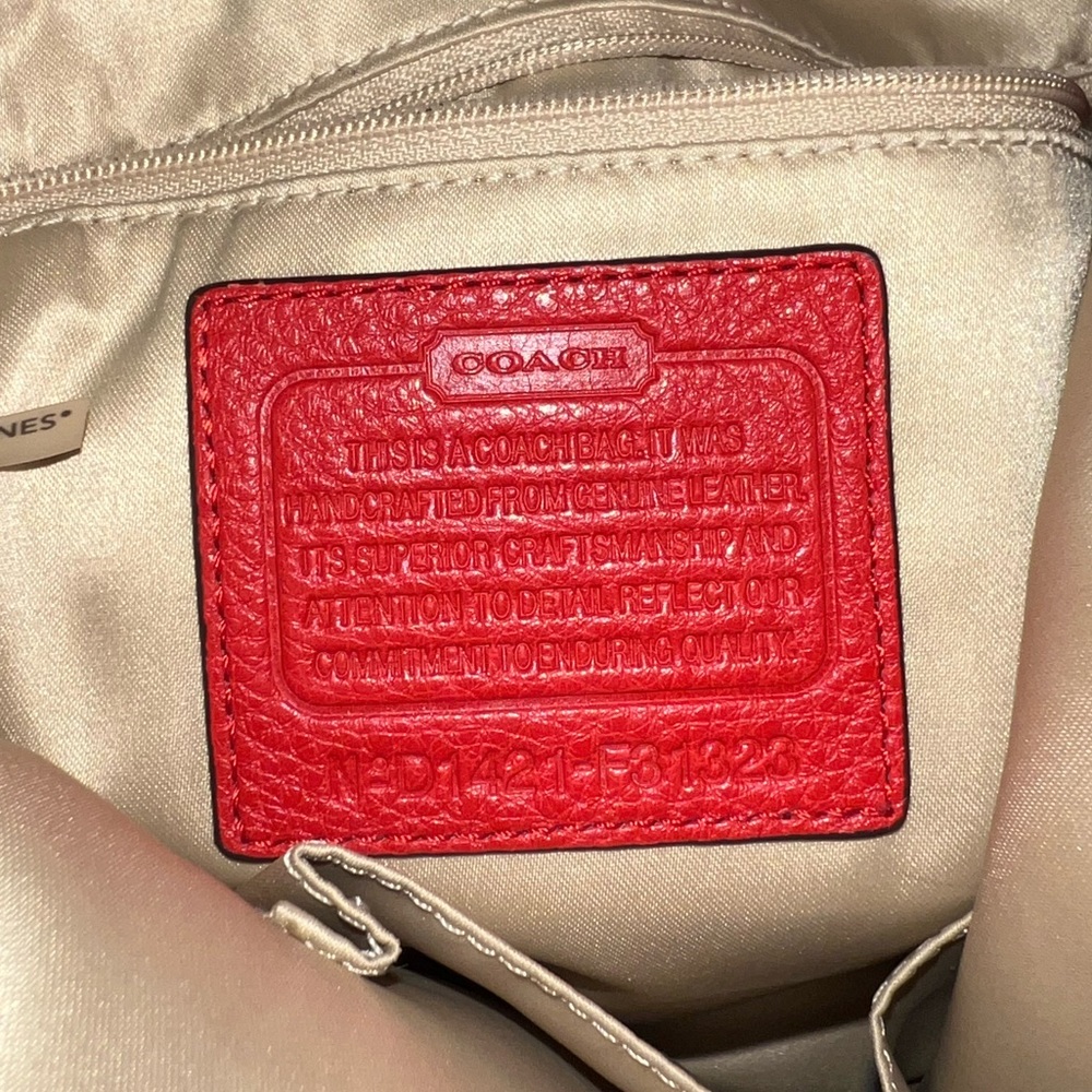 Coach Red Leather Satchel Bag - Picture 3 of 6